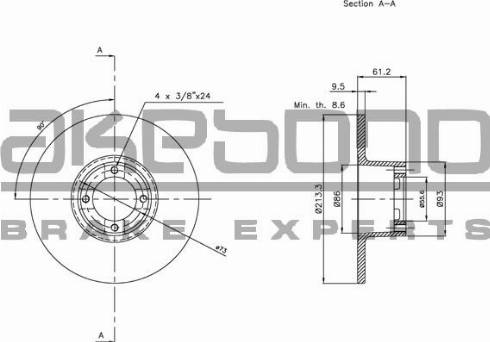 Akebono BN-0800 - Тормозной диск autosila-amz.com