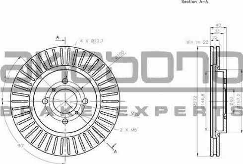 Akebono BN-0801 - Тормозной диск autosila-amz.com