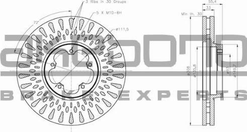 Akebono BN-0819E - Тормозной диск autosila-amz.com