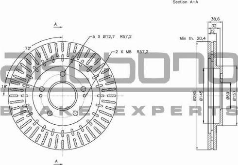 Akebono BN-0815 - Тормозной диск autosila-amz.com