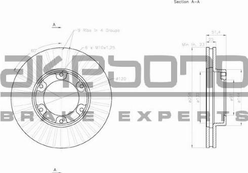 Akebono BN-1366E - Тормозной диск autosila-amz.com