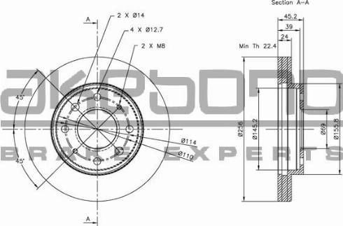 Akebono BN-1369E - Тормозной диск autosila-amz.com