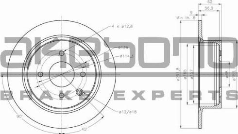 Akebono BN-0878E - Тормозной диск autosila-amz.com