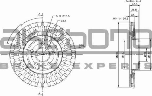 Akebono BN-0396E - Тормозной диск autosila-amz.com