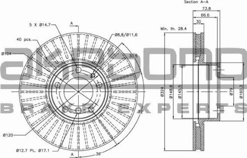 Akebono BN-0398E - Тормозной диск autosila-amz.com