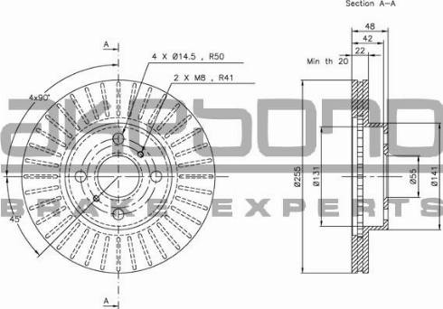 Akebono BN-0351 - Тормозной диск autosila-amz.com