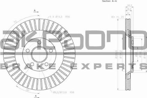 Akebono BN-0365 - Тормозной диск autosila-amz.com