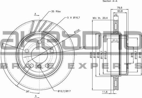 Akebono BN-0306E - Тормозной диск autosila-amz.com