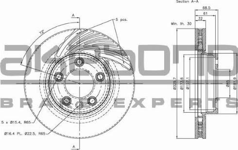 Akebono BN-0318E - Тормозной диск autosila-amz.com