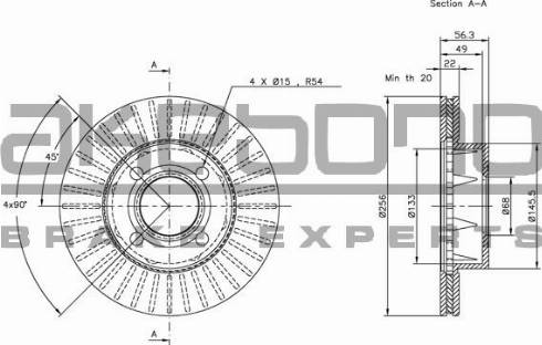 Akebono BN-0385E - Тормозной диск autosila-amz.com