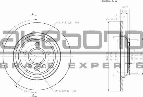 Akebono BN-0383 - Тормозной диск autosila-amz.com