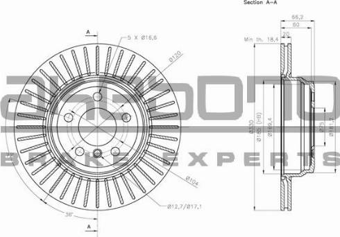 Akebono BN-0382 - Тормозной диск autosila-amz.com