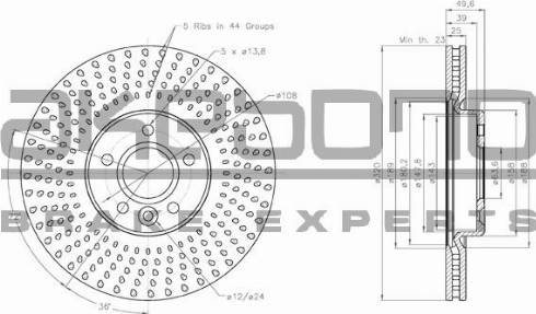 Akebono BN-0325 - Тормозной диск autosila-amz.com