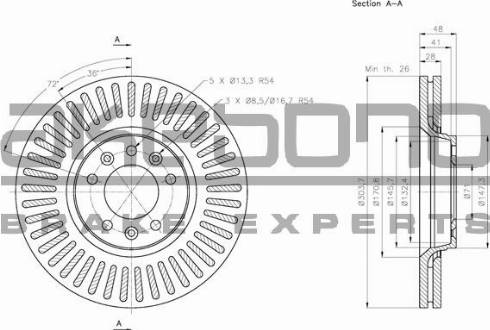 Akebono BN-0371 - Тормозной диск autosila-amz.com