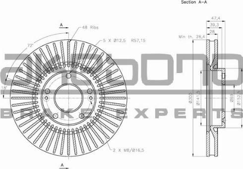 Akebono BN-0249 - Тормозной диск autosila-amz.com