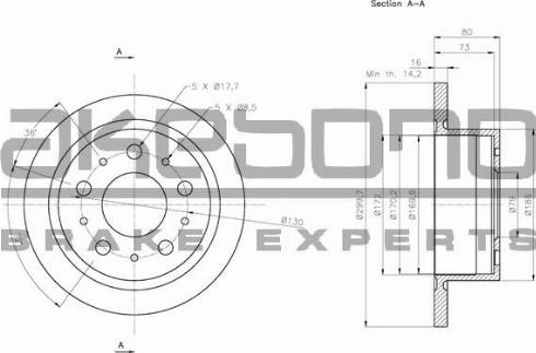 Akebono BN-0205 - Тормозной диск autosila-amz.com