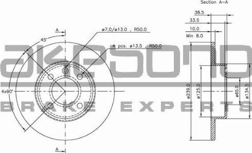 Akebono BN-0202E - Тормозной диск autosila-amz.com