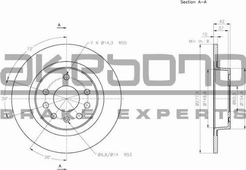 Akebono BN-0213 - Тормозной диск autosila-amz.com