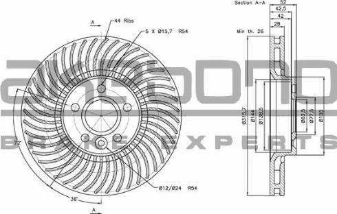 Akebono BN-0283 - Тормозной диск autosila-amz.com