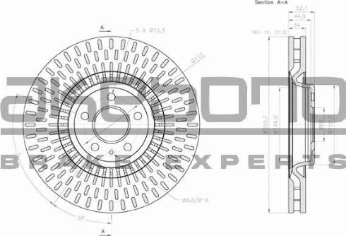 Akebono BN-0233 - Тормозной диск autosila-amz.com