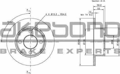 Akebono BN-0229 - Тормозной диск autosila-amz.com