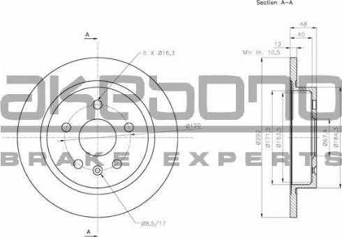 Akebono BN-0225 - Тормозной диск autosila-amz.com