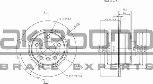 Akebono BN-0220 - Тормозной диск autosila-amz.com