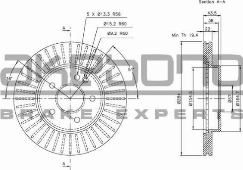 Akebono BN-0275 - Тормозной диск autosila-amz.com