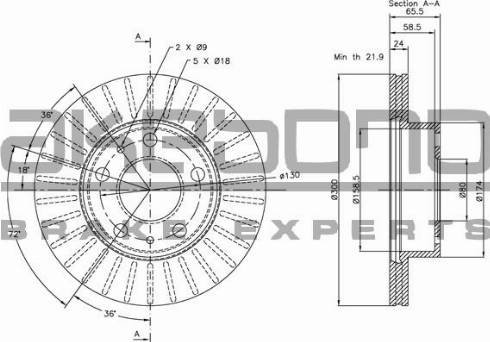 Akebono BN-0278E - Тормозной диск autosila-amz.com