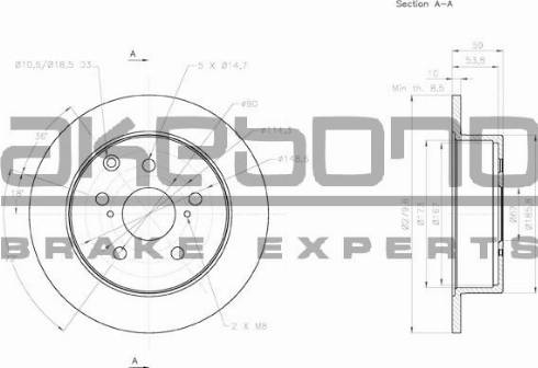 Akebono BN-0711 - Тормозной диск autosila-amz.com