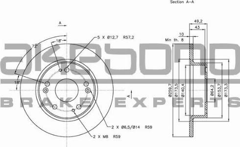 Akebono BN-0738E - Тормозной диск autosila-amz.com