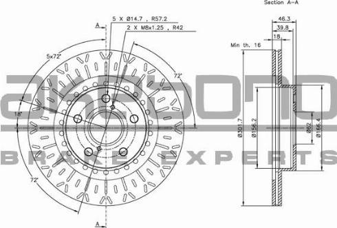 Akebono BN-0733 - Тормозной диск autosila-amz.com