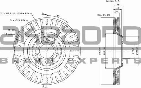 Akebono BN-0732 - Тормозной диск autosila-amz.com