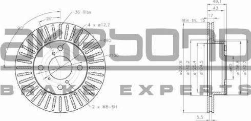 Akebono BN-0720E - Тормозной диск autosila-amz.com