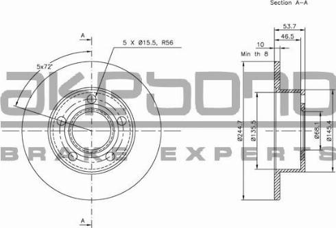 Akebono BN-0774E - Тормозной диск autosila-amz.com