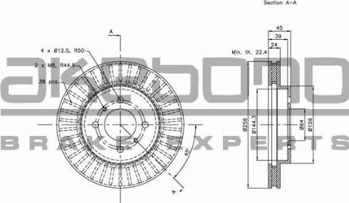 Akebono BN-1097E - Тормозной диск autosila-amz.com