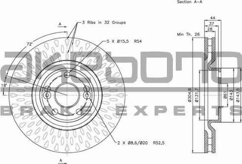 Akebono BN-1041 - Тормозной диск autosila-amz.com