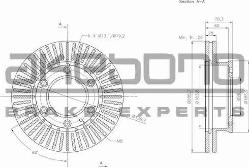 Akebono BN-1042 - Тормозной диск autosila-amz.com