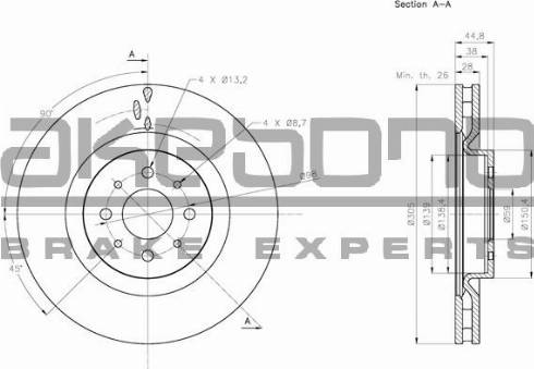 Akebono BN-1069E - Тормозной диск autosila-amz.com