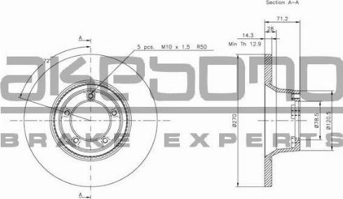 Akebono BN-1089 - Тормозной диск autosila-amz.com