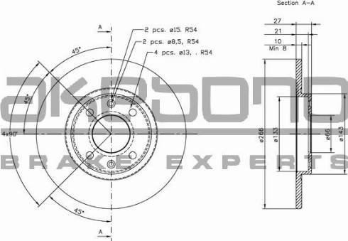 Akebono BN-1029 - Тормозной диск autosila-amz.com