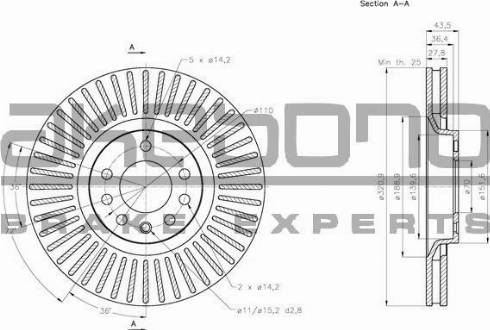 Akebono BN-1078 - Тормозной диск autosila-amz.com