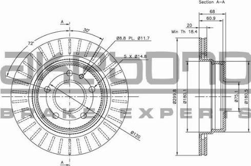 Akebono BN-1198E - Тормозной диск autosila-amz.com