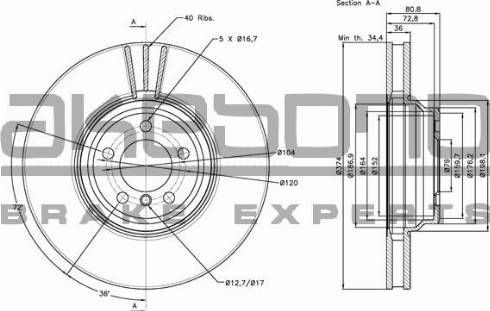 Akebono BN-1193E - Тормозной диск autosila-amz.com