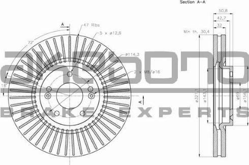 Akebono BN-1149E - Тормозной диск autosila-amz.com