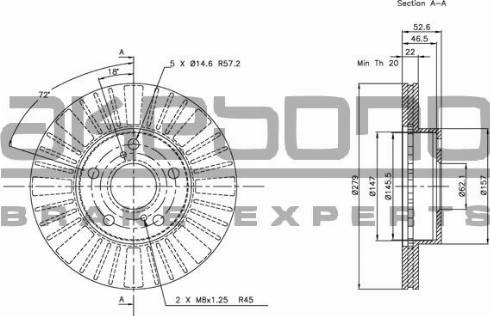 Akebono BN-1164E - Тормозной диск autosila-amz.com