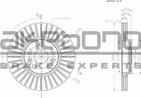Akebono BN-1160 - Тормозной диск autosila-amz.com