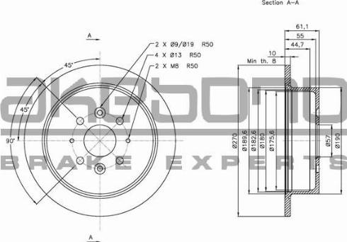 Akebono BN-1103E - Тормозной диск autosila-amz.com