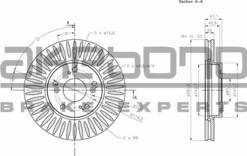 Akebono BN-1114E - Тормозной диск autosila-amz.com