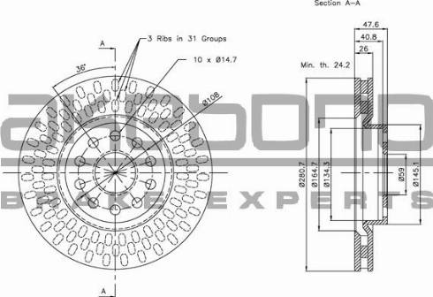 Akebono BN-1130E - Тормозной диск autosila-amz.com